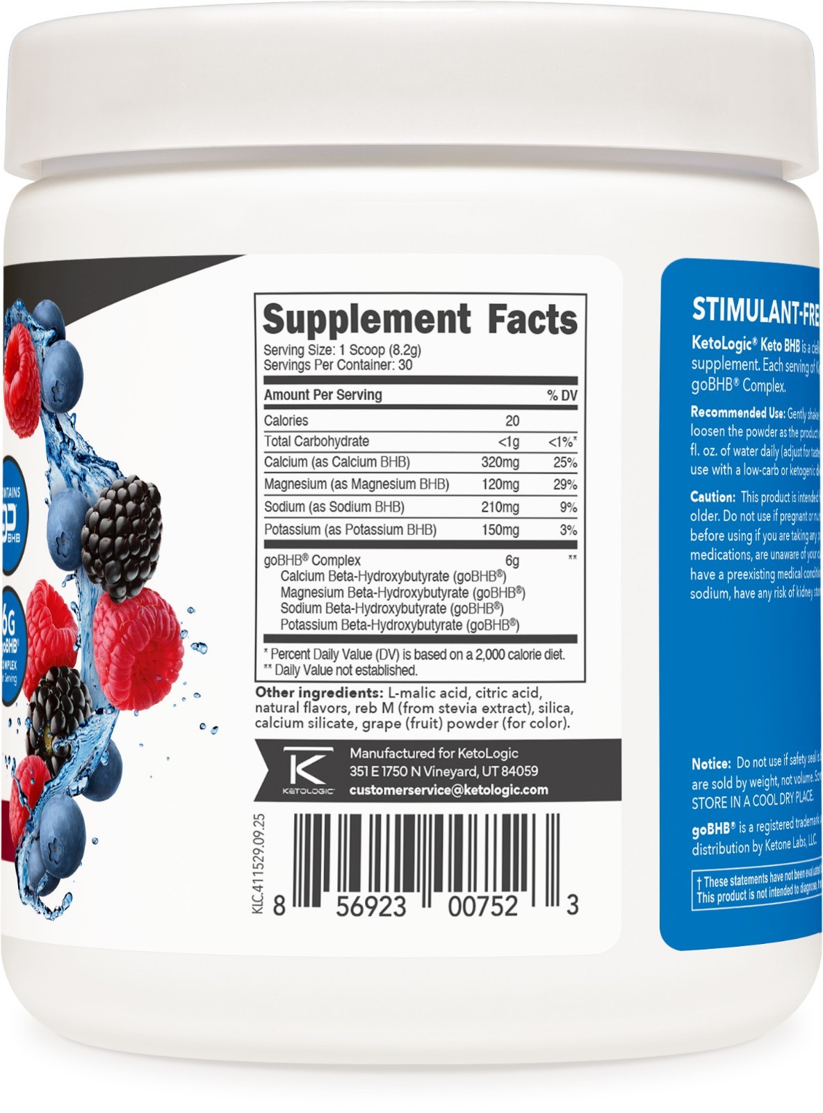 KetoLogic Keto BHB (Mixed Berry Flavor) 30 Servings