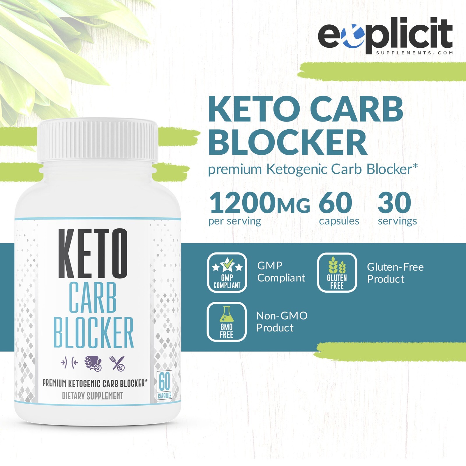 Max Strength Keto Carb Blocker 1200mg – Minimize Cheat Meals & Maintain Ketosis