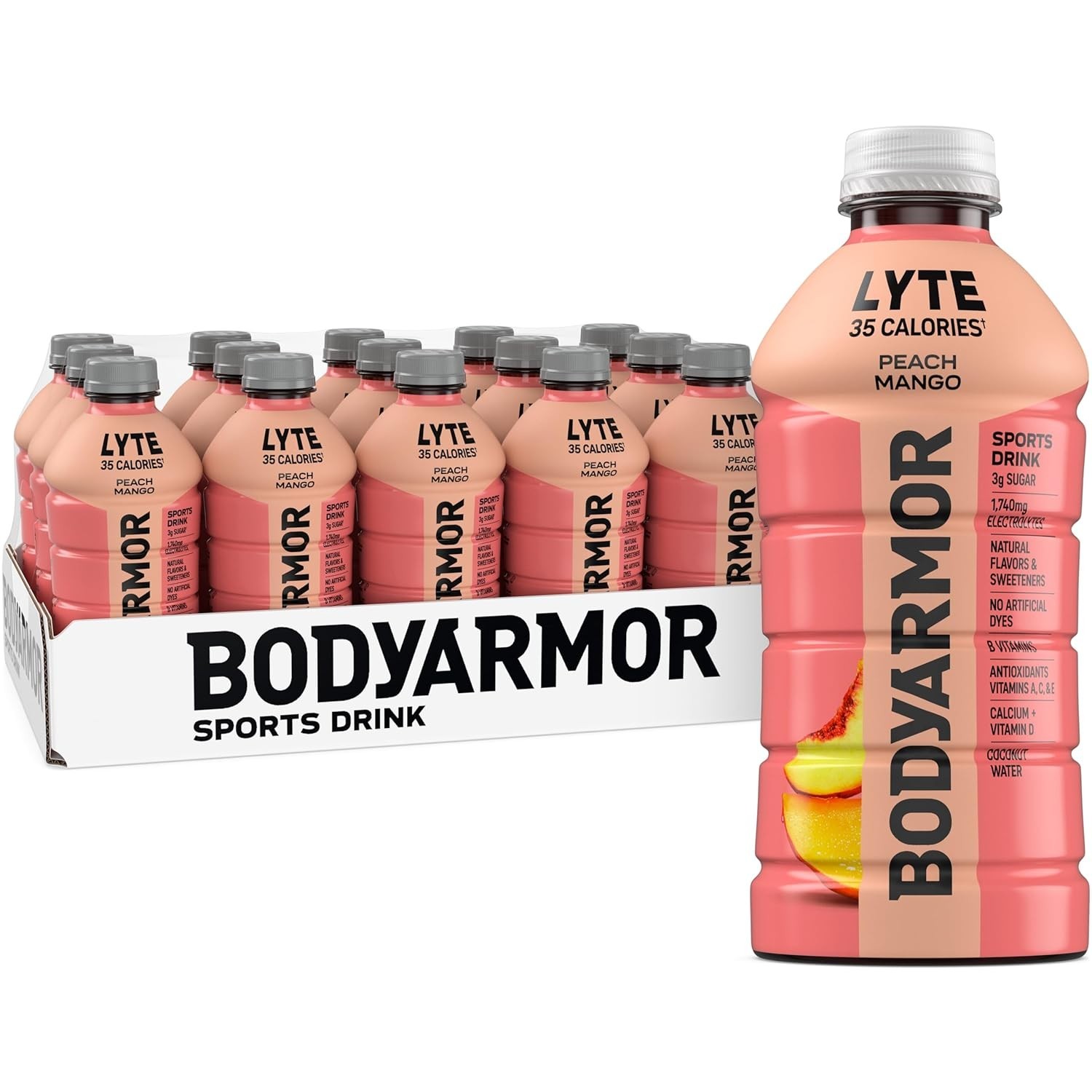 BodyArmor L Yte Electrolyte Drink Peach Mango 28 Fl Oz Pack Coconut Water Sports