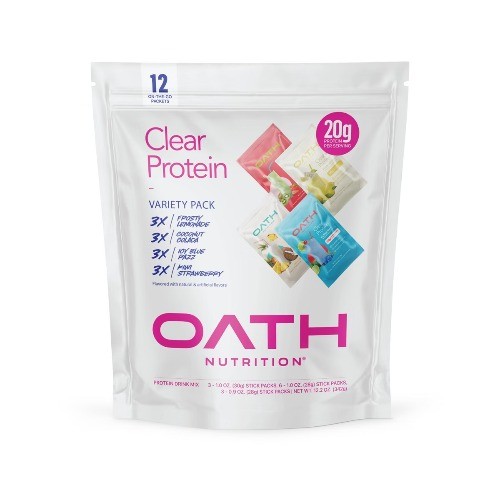 Oath Nutrition Variety Pack Clear Whey 12pk – Frosty Lemonade Icy Blue Kiwi