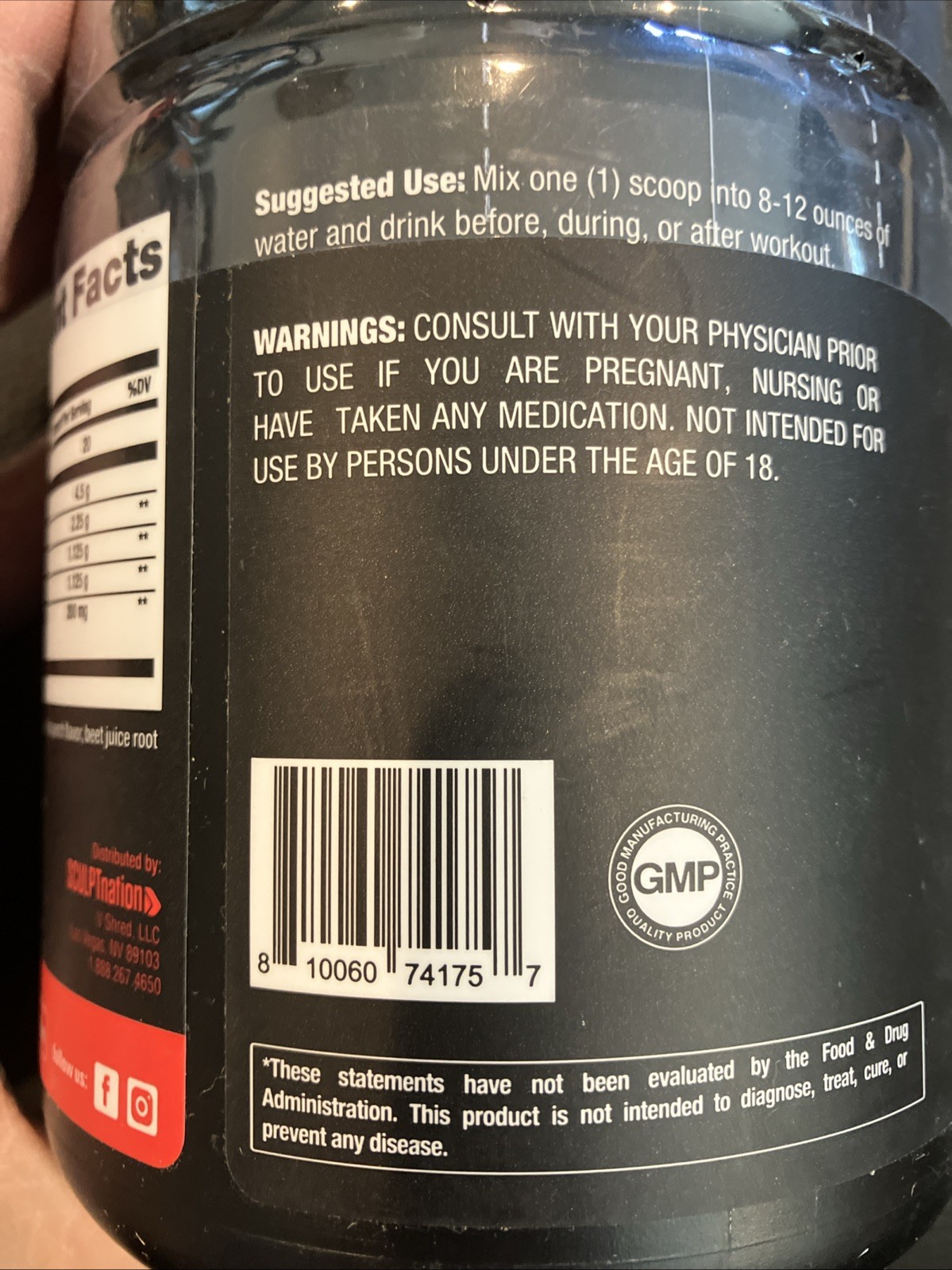 Sculpt Nation BCAAs – 7 oz Fruit Punch – ONE container