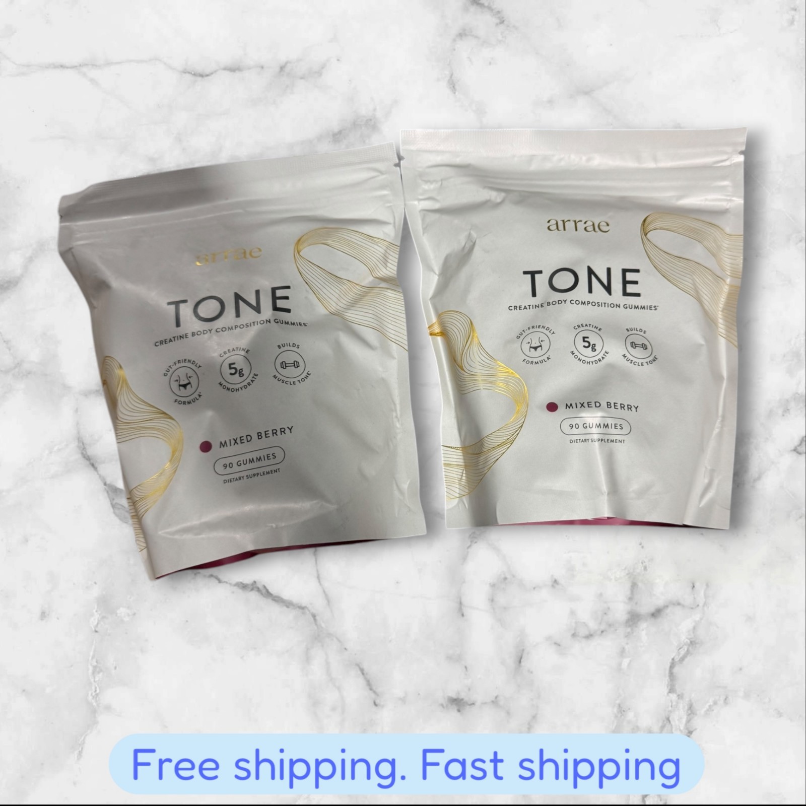 FOR 2 Arrae Tone Gummies Creatine Monohydrate 5g for Women Support Lean Muscle