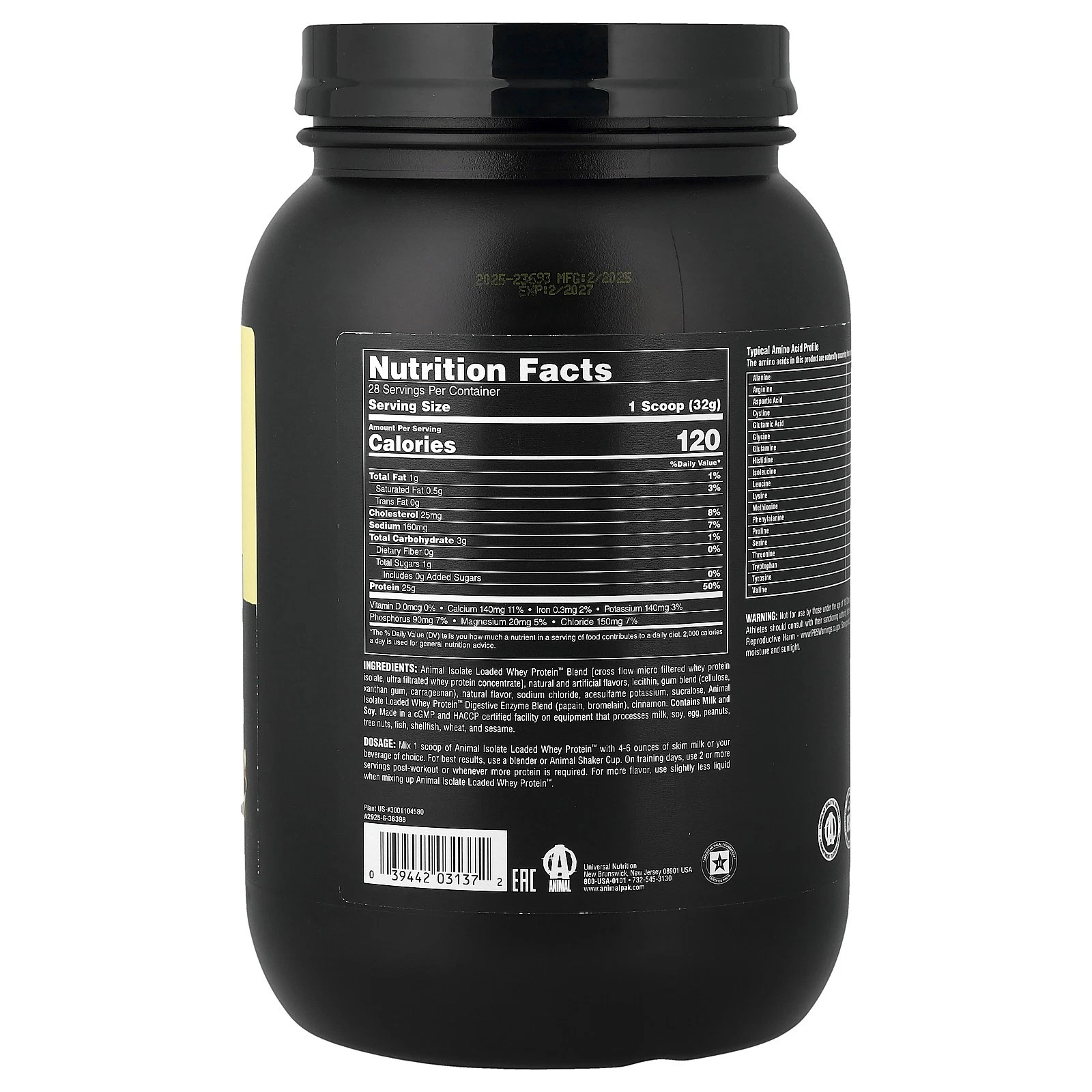 ANIMAL Isolate Loaded Whey Protein™ Powder, Frosted Cinnamon Bun, 2 lbs 03/27exp