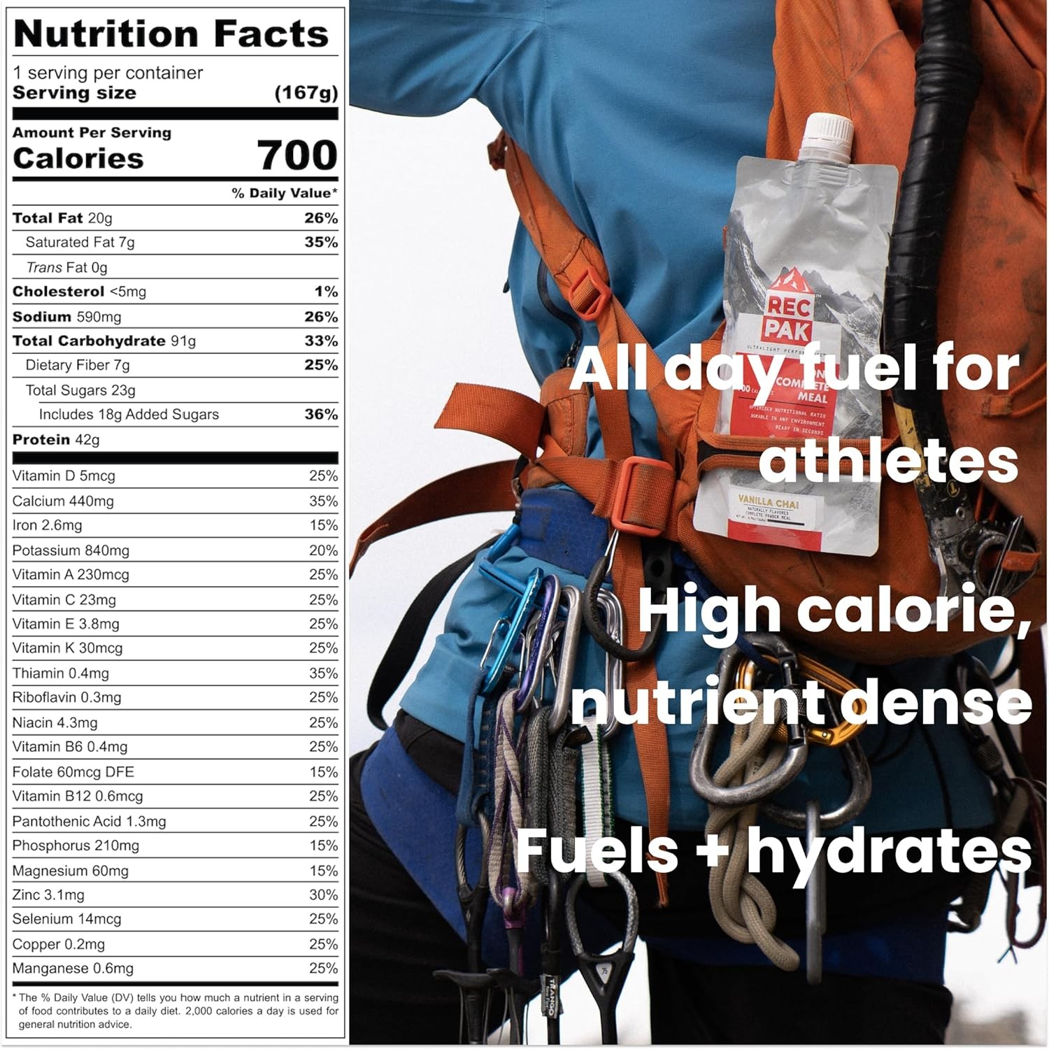 700 Cal 42g Protein Complete Nutrition for Backcountry Athletes Liquid Meal