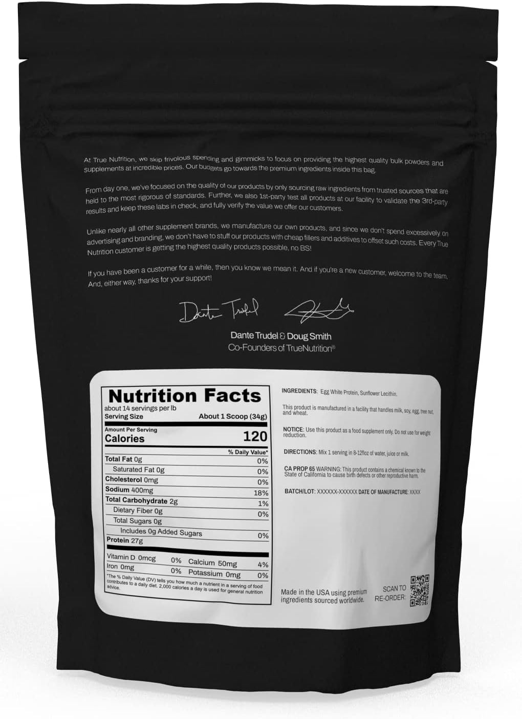 Egg White Protein Powder, Unflavored, 1 Lb | 24G Dairy Free Lactose Free Egg Pro