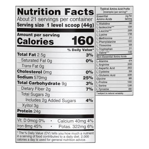 NOW Sports Pea Protein Powder 24g Protein 21 Servings Non GMO with BCAAs