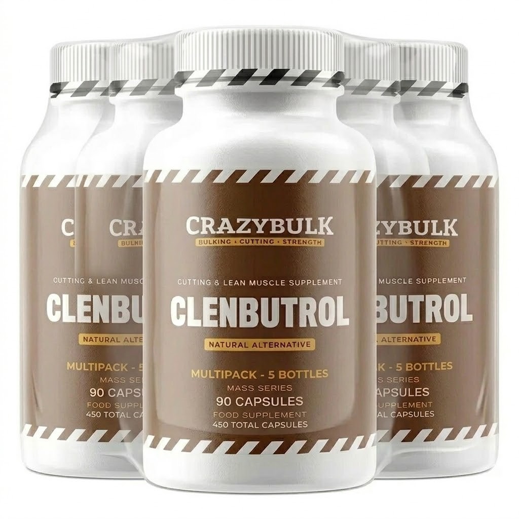 CrazyBulk CLENBUTROL – 90 Capsules CUTTING & LEAN MUSCLE MUSCLE, Pack of 5