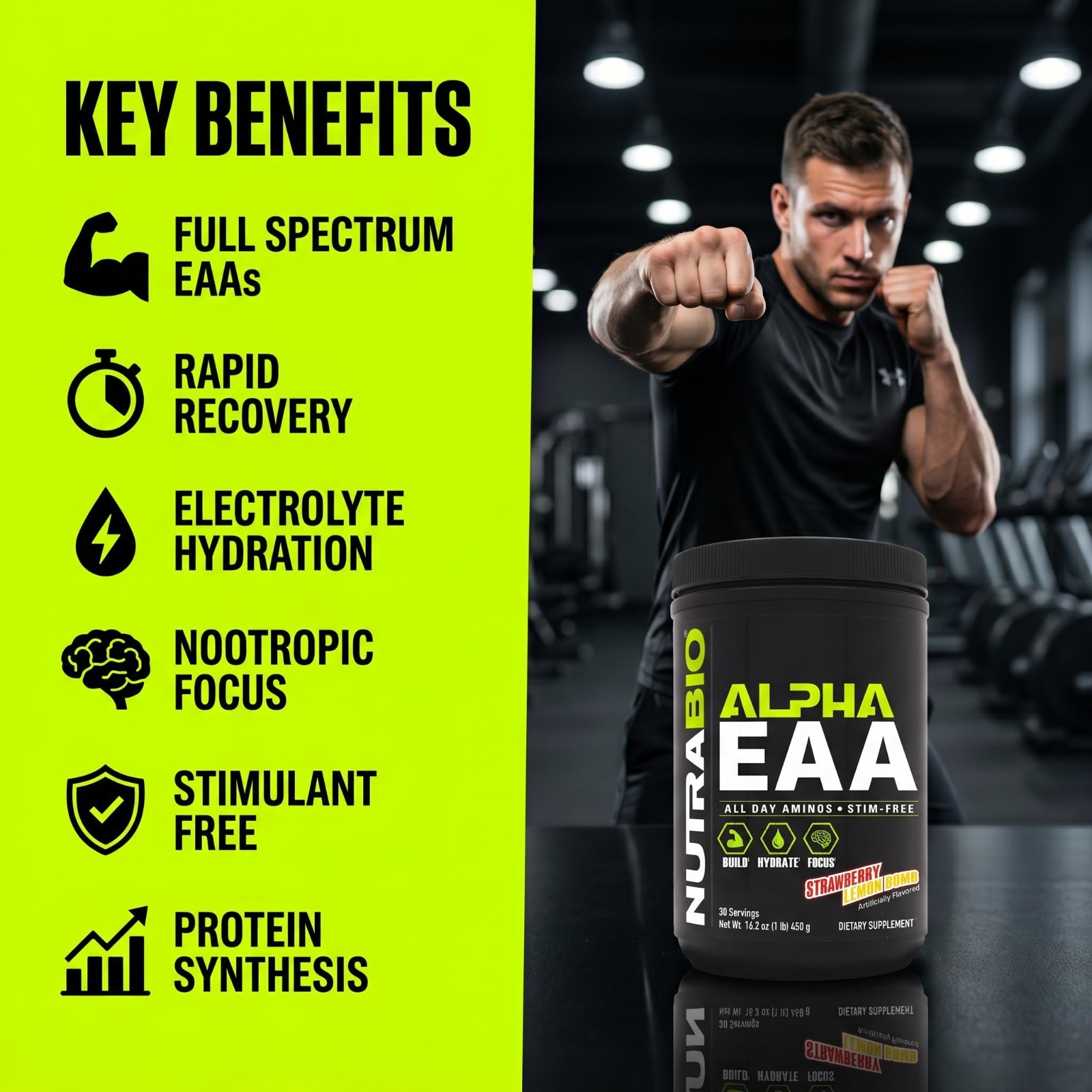 All-Day Essential Amino Acids Powder for Muscle Growth & Hydration – 30 Servings