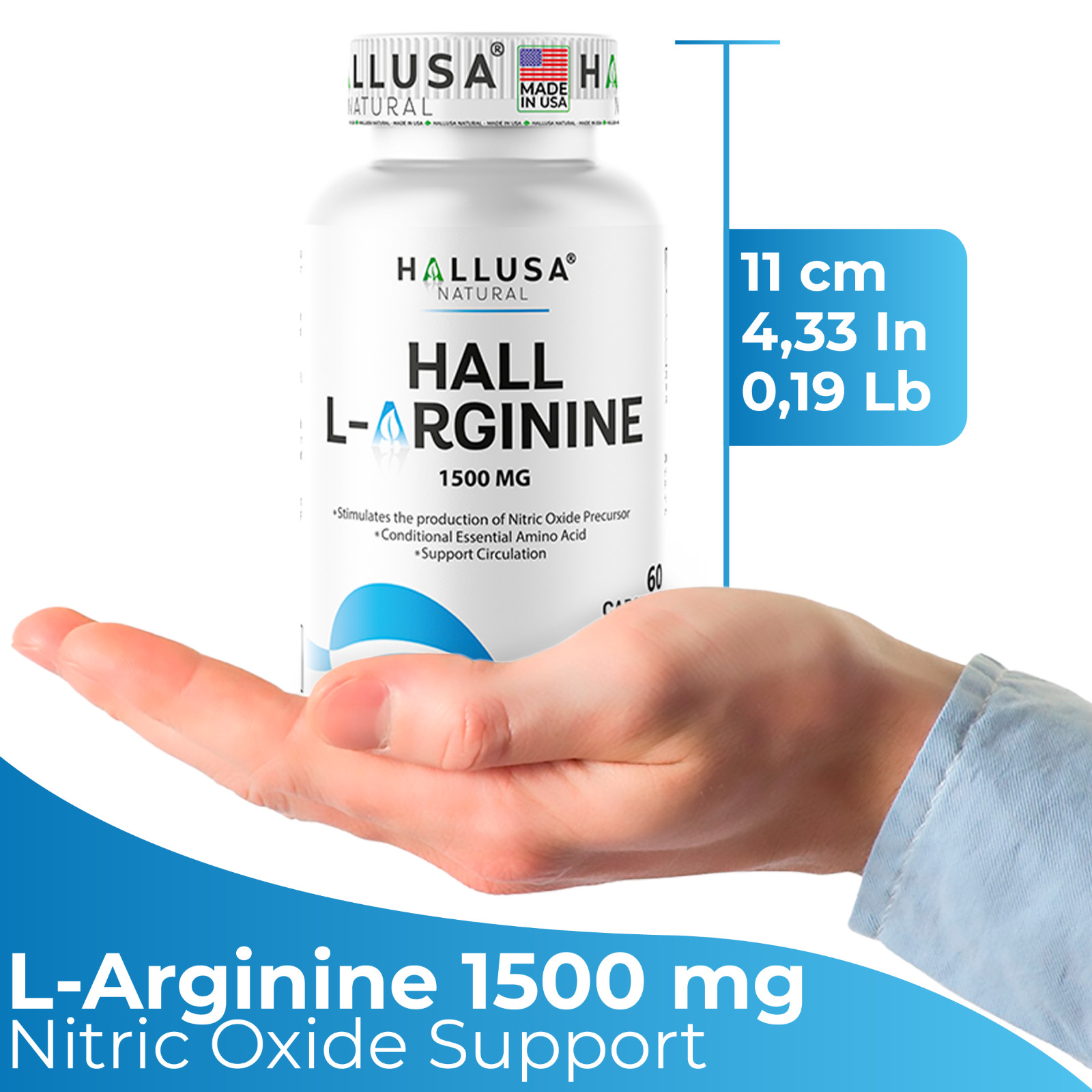 L-ARGININE , Extra Strength Nitric Oxide & Circulation Boost – Muscle RECOVERY