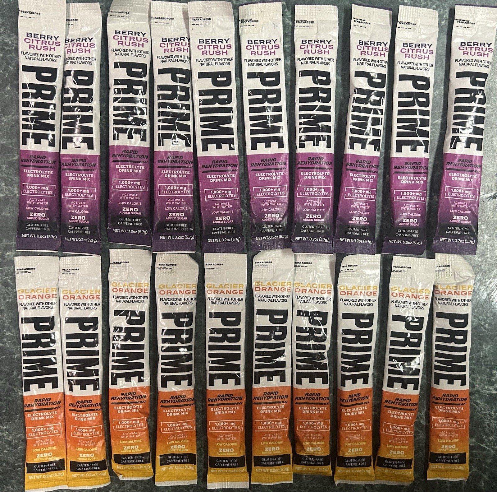 PRIME Electrolyte Hydration Powder Mix Sticks Caffeine-Free Berry/Orange