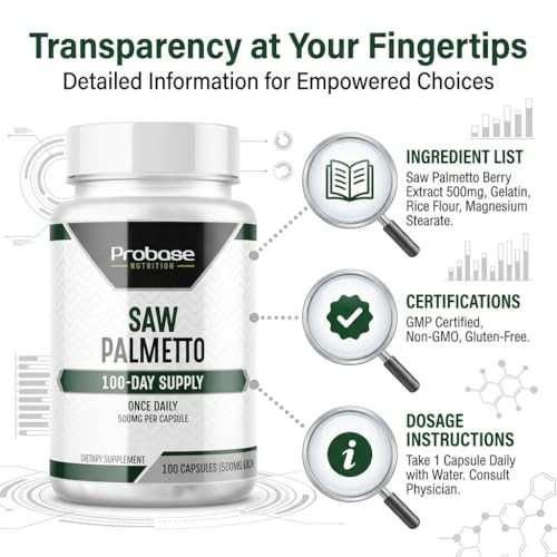 Probase Nutrition Saw Palmetto Support for Prostate and 100 Count (Pack of 1)