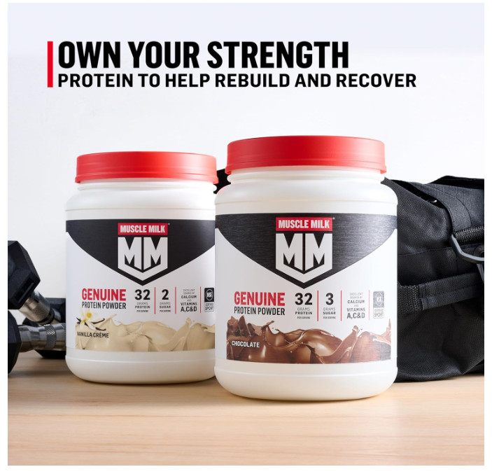 Muscle Milk Chocolate Protein Powder 4.94lb 32g Protein Low Sugar Snack