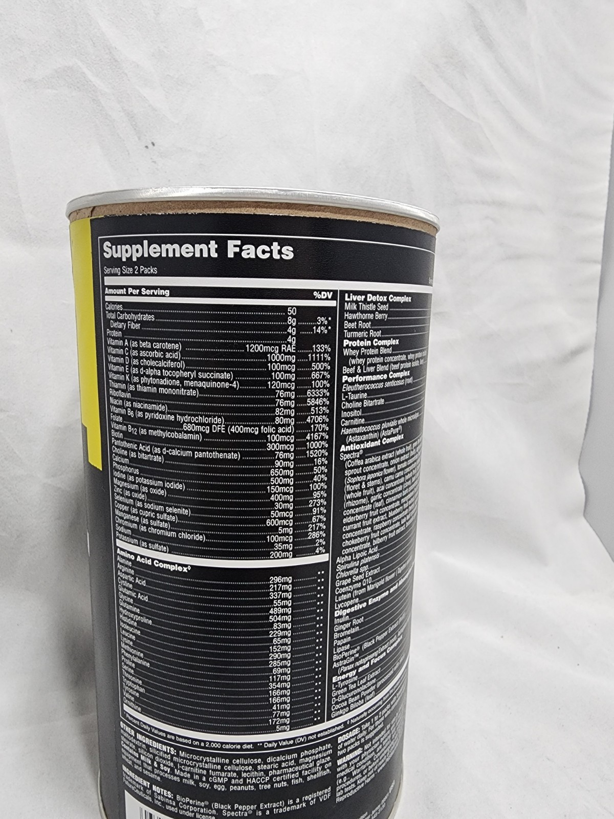 Animal Pak Ultimate Foundation Multivitamin Pill Packs 44 Packs Exp 02/2028