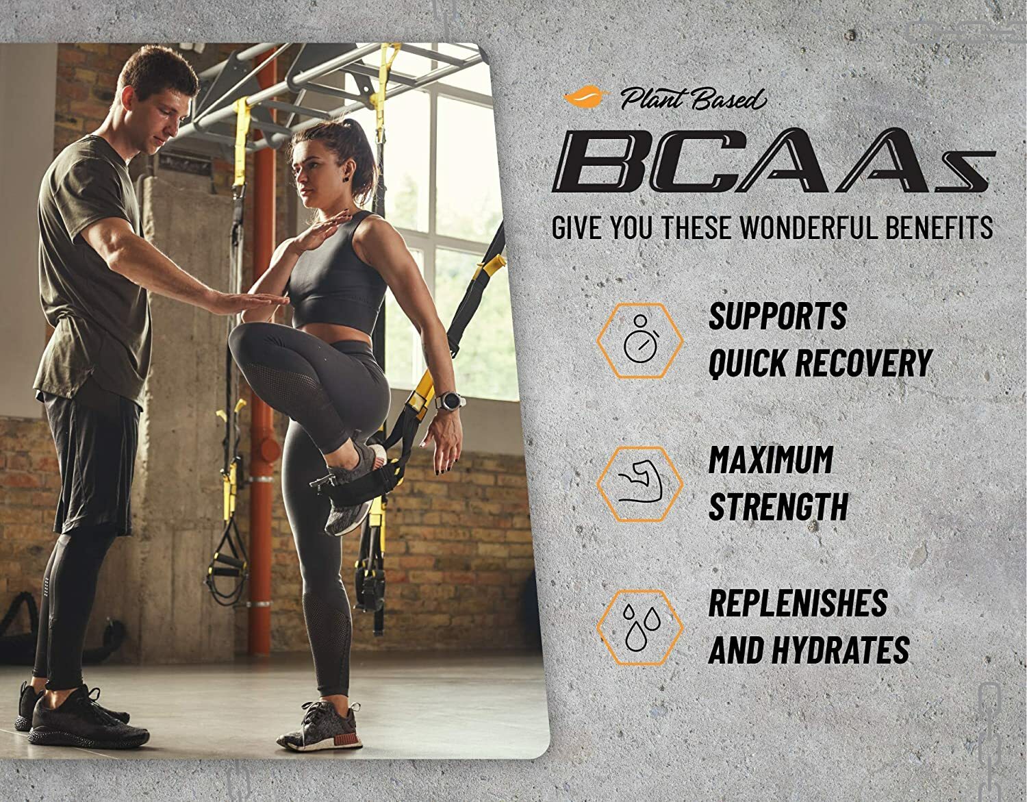 BCAA Powder Peach Mango Post Workout Muscle Strength & Recovery – 30 Servings