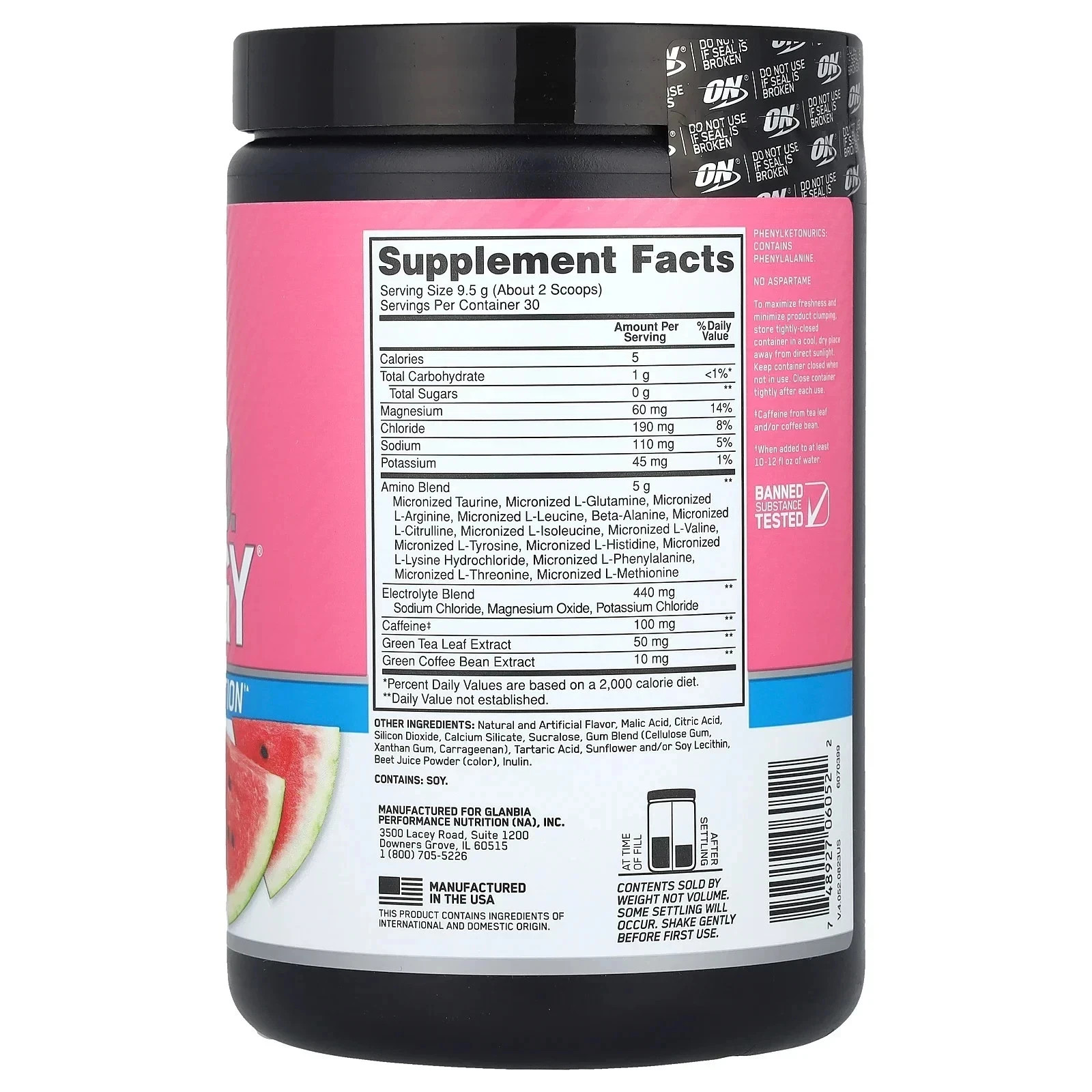 Essential Amin.O. Energy®, Watermelon Splash, 10.05 oz (285 g) EZP 11/26