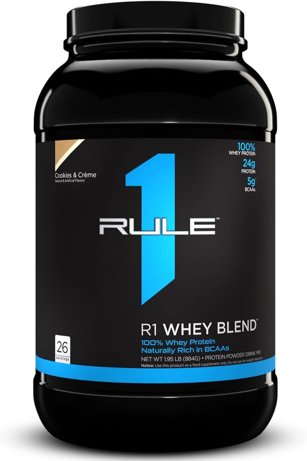 Rule One Proteins, Whey Protein, Cookies & Creme, 1.95 lbs (884G)