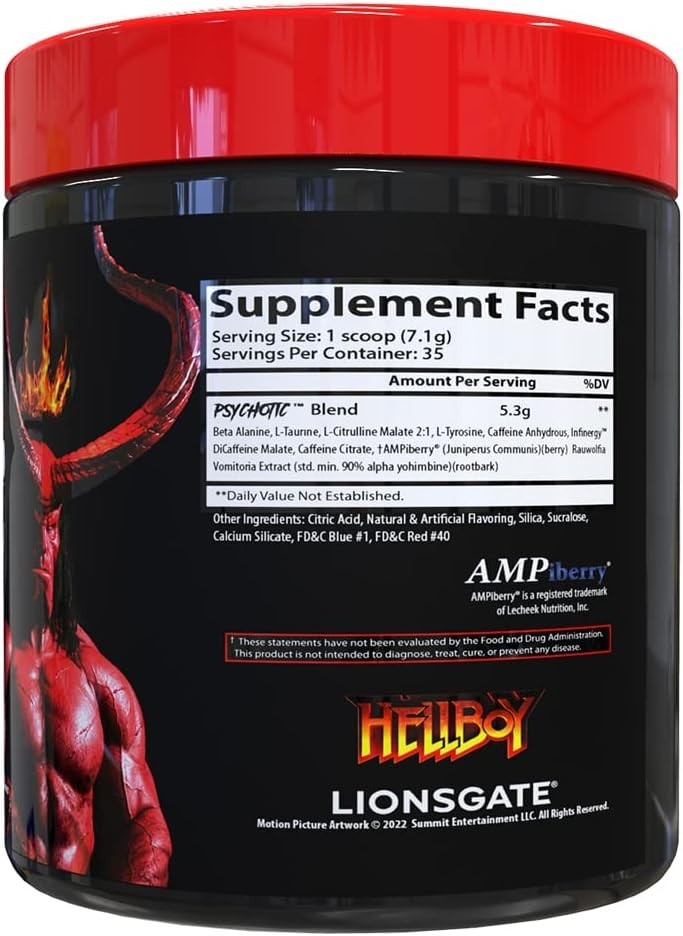 Hellboy Psychotic Pre Workout Grape 35 Servings Energy