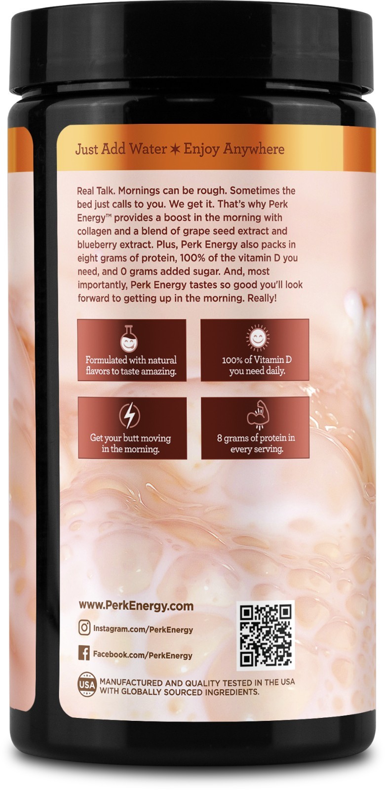 Perk Energy Original Horchata Energy Drink Powder (20 Servings)