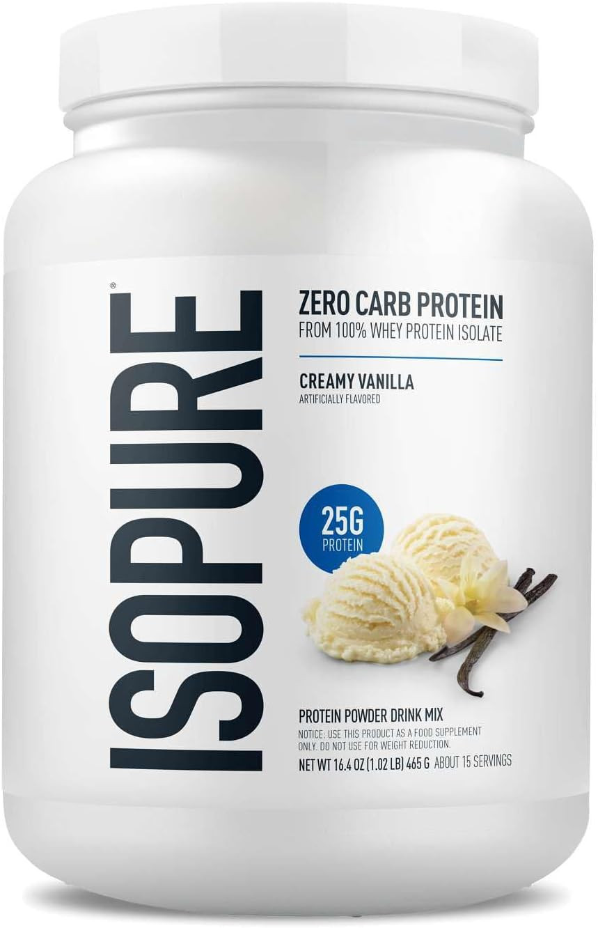 Zero Carb 100% Pure Whey Isolate Protein Powder, Lactose Free, Gluten Free, with