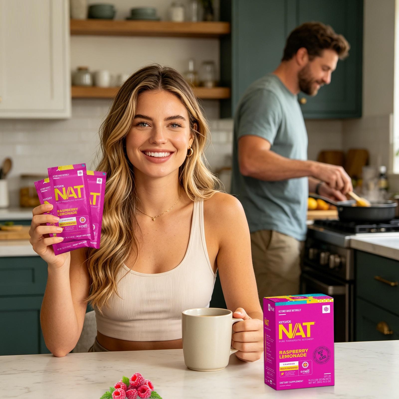 PRUVIT Ketones NAT 20 Packets Charged RASPBERRY LIMONADE