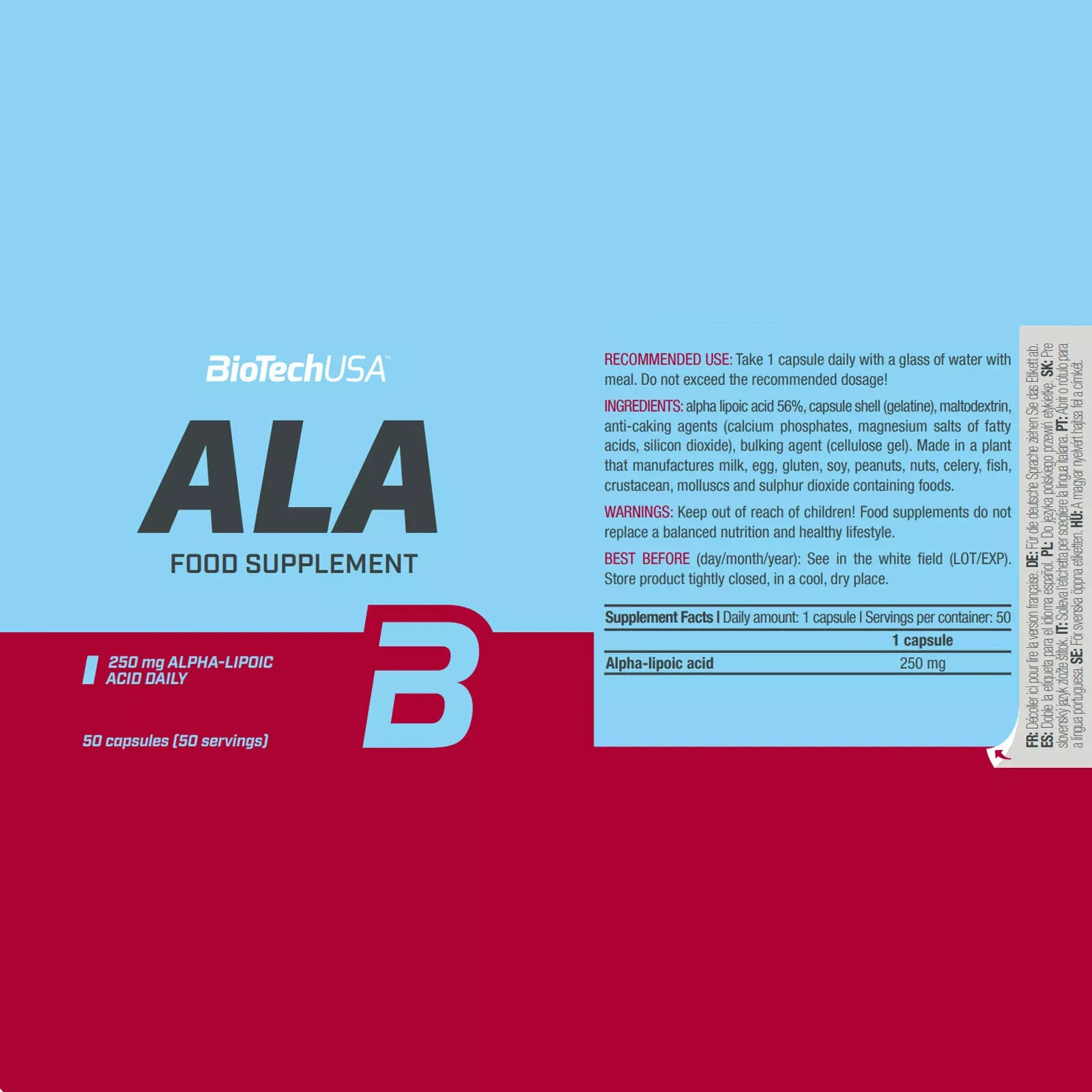 ALA – 50-300 Caps – Metabolism and heart health – Antioxidant support for energy