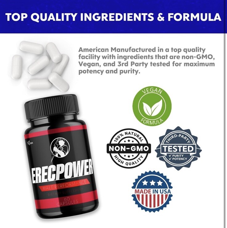 8/26 Erecpower for Men Advanced All Natural Formula Male Erectile Stamina Pills