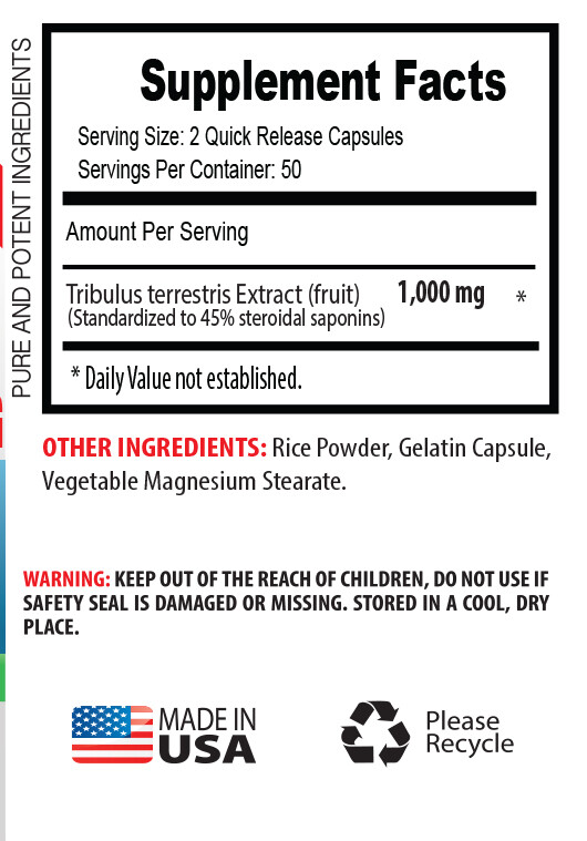 muscle mass supplement – TRIBULUS TERRESTRIS 45% – muscle building 3B