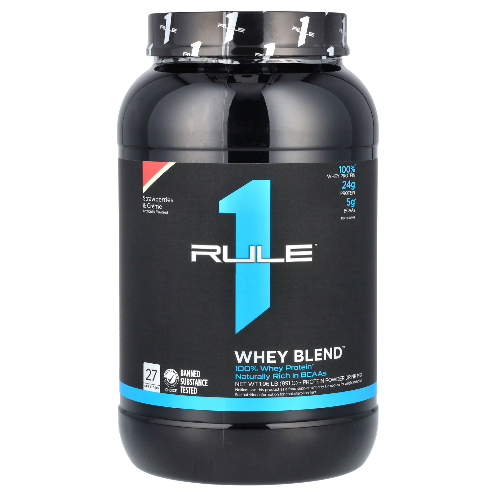 Whey Blend, Protein Powder Drink Mix, Strawberries & Creme, 1.96 lb (891 g)