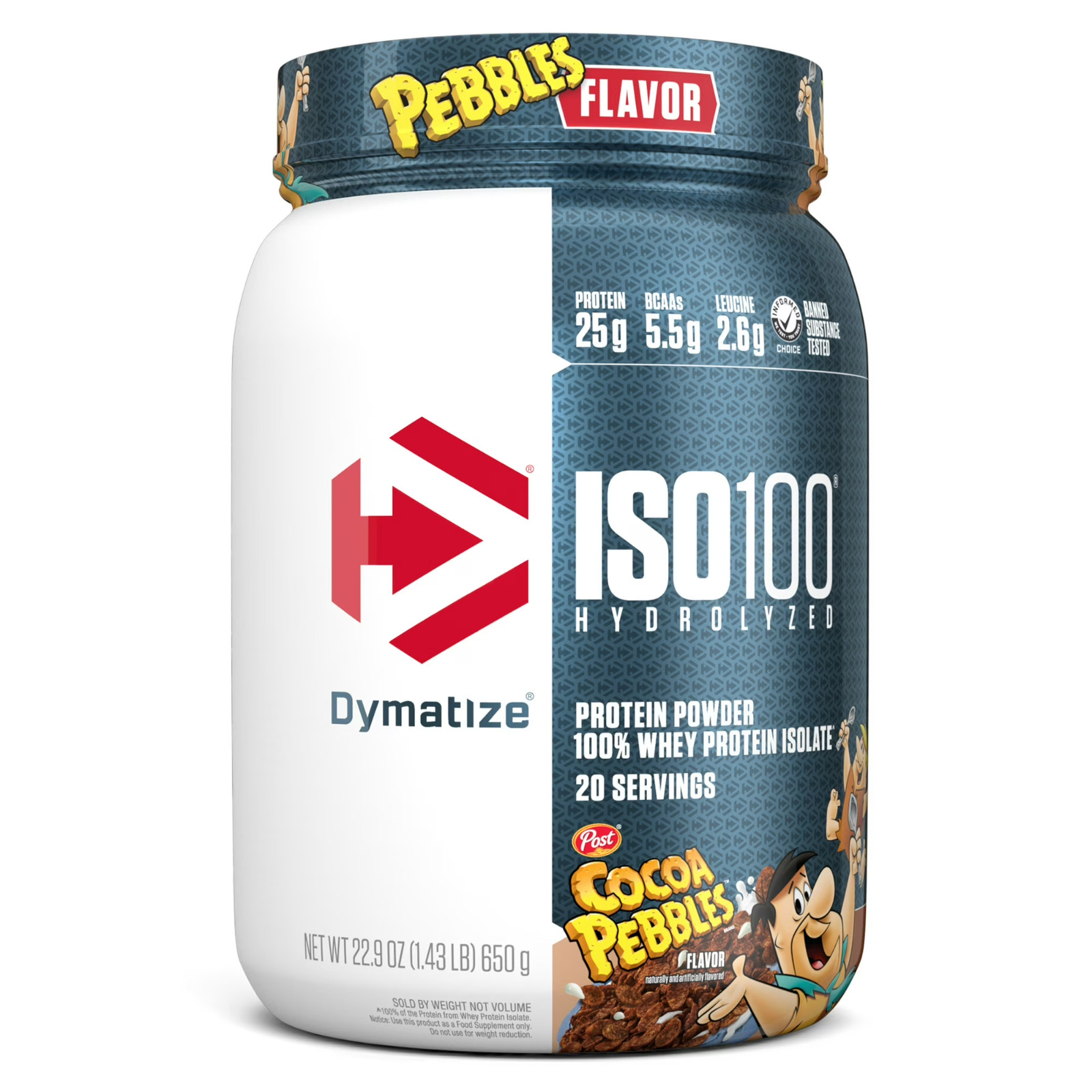 Dymatize ISO100 Hydrolyzed Whey Isolate Protein Powder Cocoa Pebbles 20 Serving