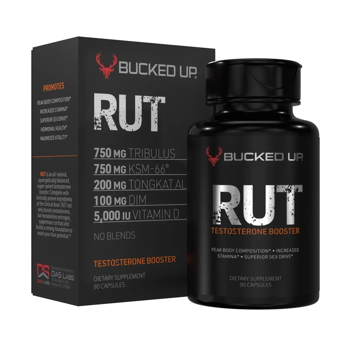 Bucked Up RUT Testosterone Booster 90 Capsules Strength Energy Muscle Support