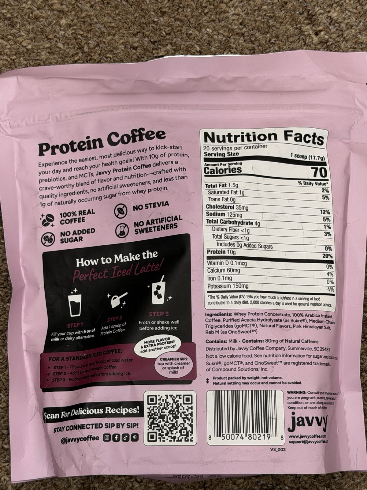 Javvy Protein Coffee Cinnamon Sugar13.8 oz