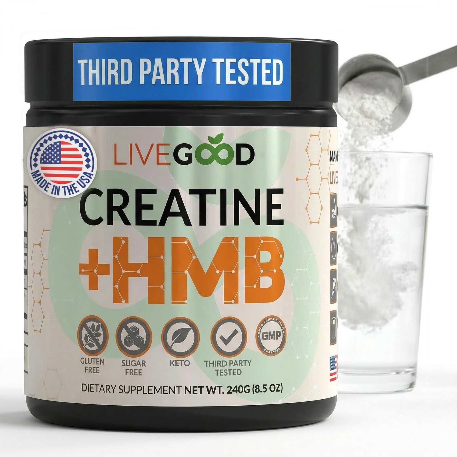 Creatine Monohydrate with HMB for Lean Muscle Growth & Recovery – HMB Creatin…