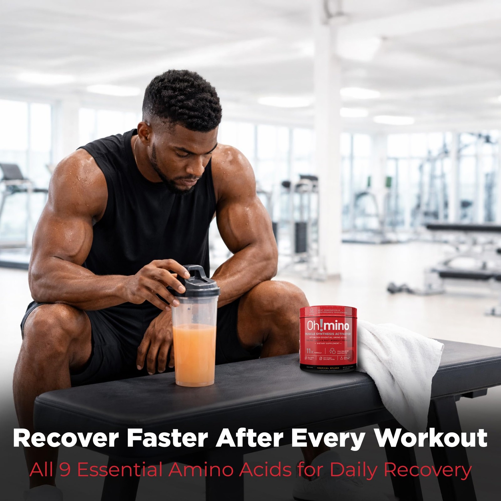 Oh!mino Amino Acid Energy Blend – Sugar-and-Stimulant-Free, Pre-Post Workout Pow