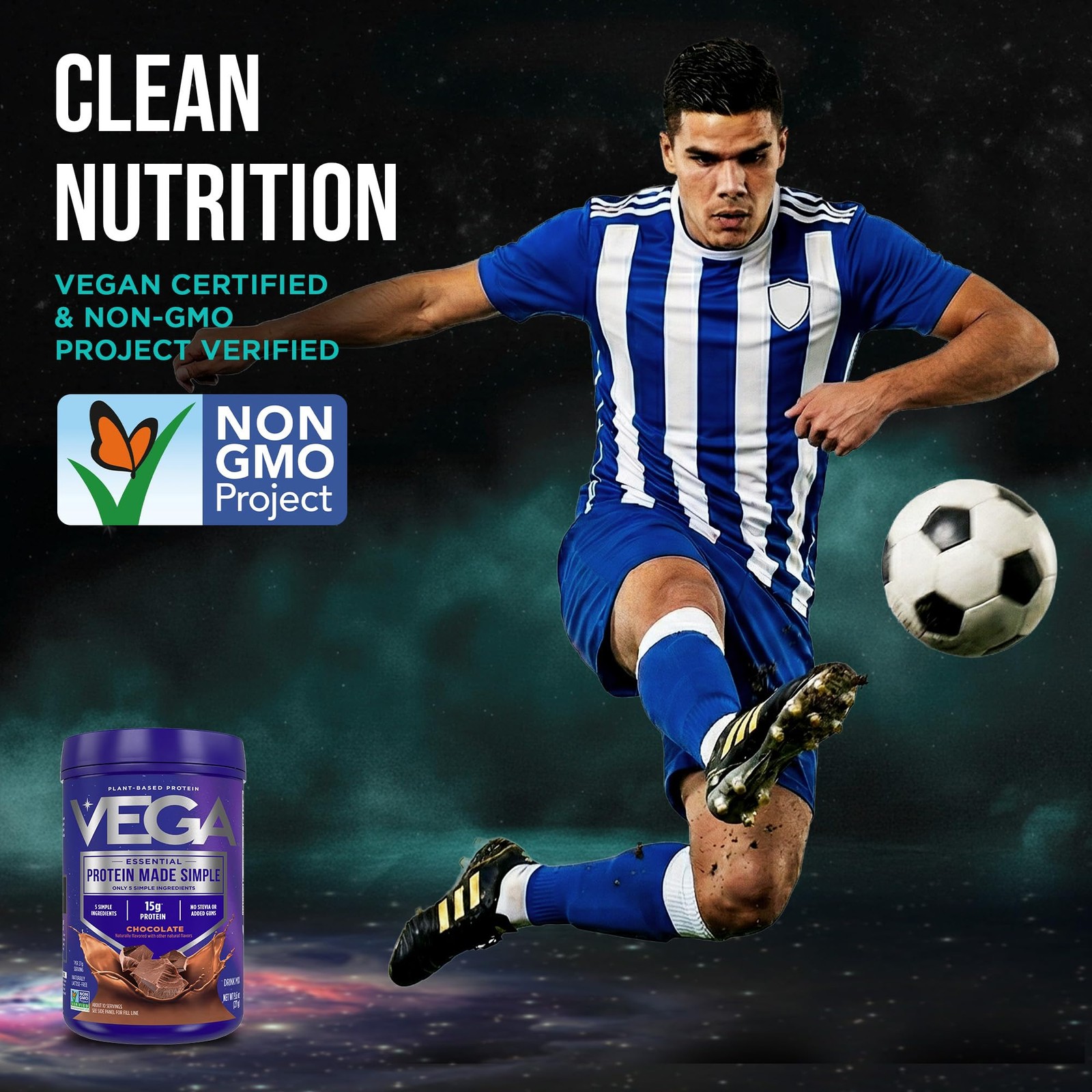 Vega Protein Made Simple 9.6 Ounce (10 Servings) (Pack of 1), Dark Chocolate