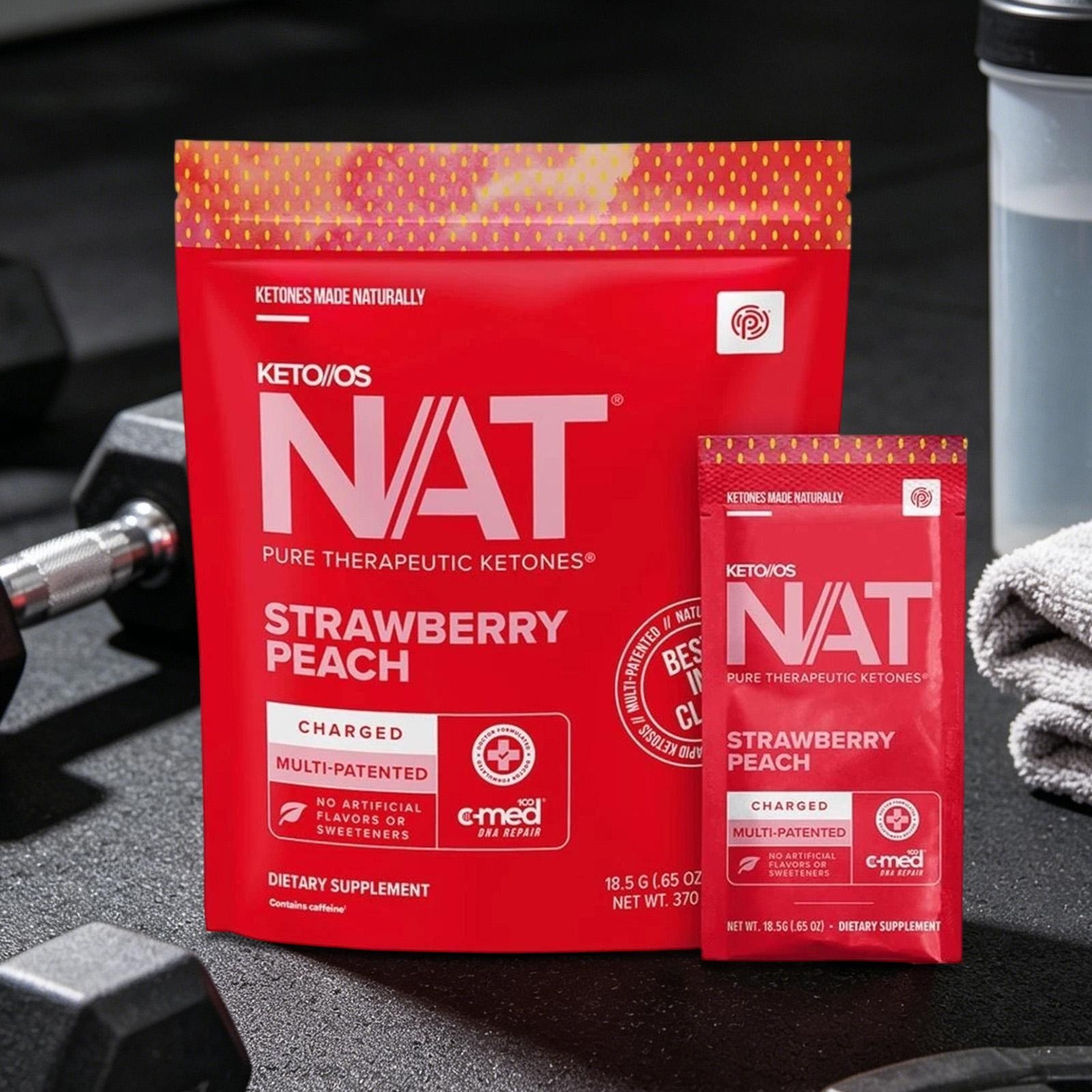 Pruvit Keto OS NAT Strawberry Peach Charged Ketones 20 Packs