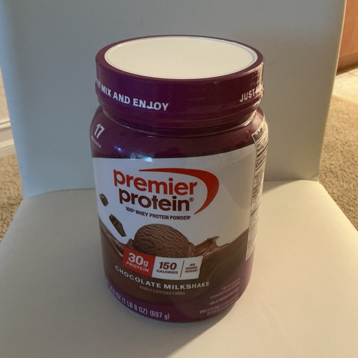 Premier Protein 100% Whey Protein Powder, Chocolate Milkshake Flavor, 24.5 oz