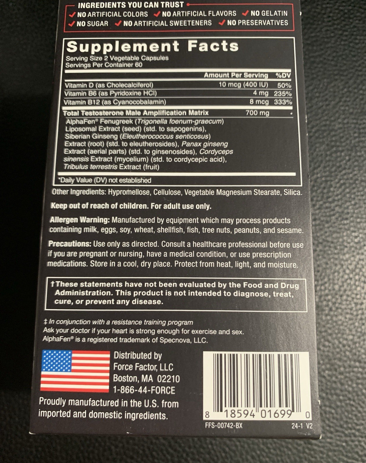 Force Factor Test X180 Legend ~ Test Booster Muscle Builder ~ 120 caps Exp 02/29