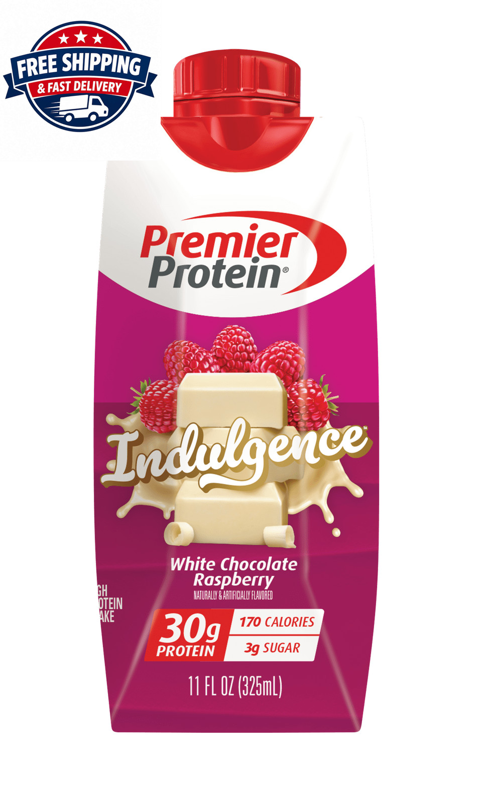 Premier Protein Indulgence Protein Shake, White Chocolate Raspberry, 12 Ct