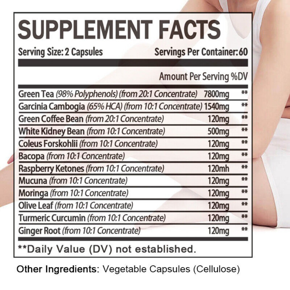 Fat Burner for Women 12,000mg, Appetite Control, Weight Loss, 120 Capsules