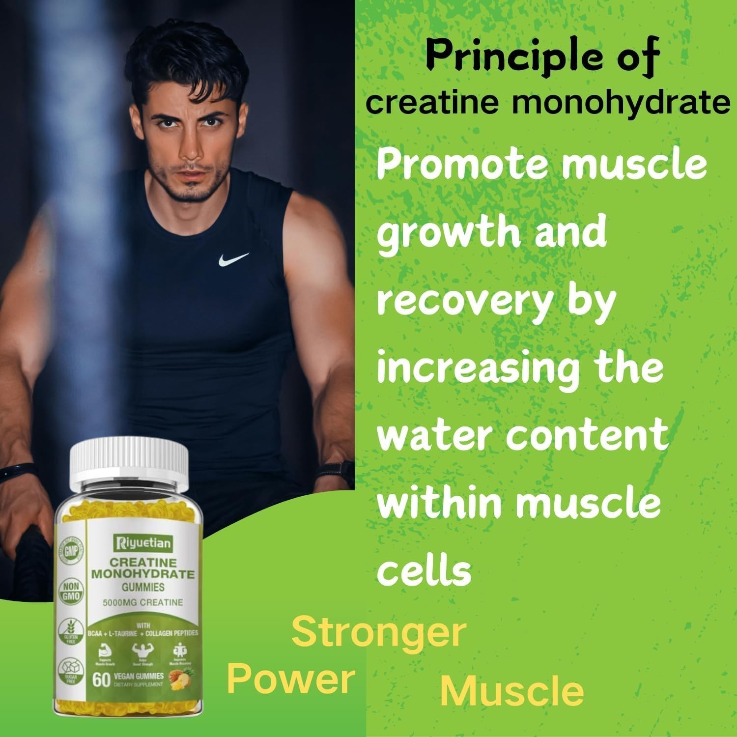 Natural Creatine Gummies – Focus & Endurance Boost, Sugar-Free & Gluten-Free,…