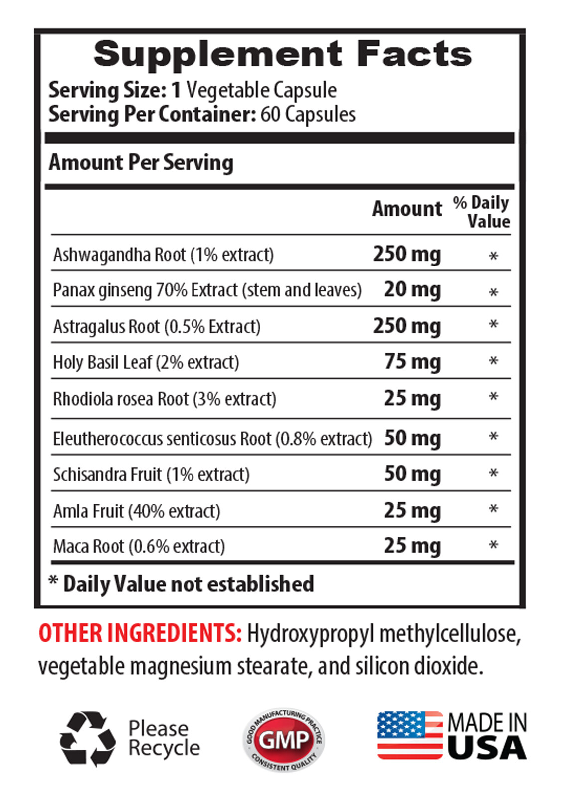 stress relief pills ASHWAGANDHA ROOT COMPLEX 770mg mood enhancer pills 2 Bottles