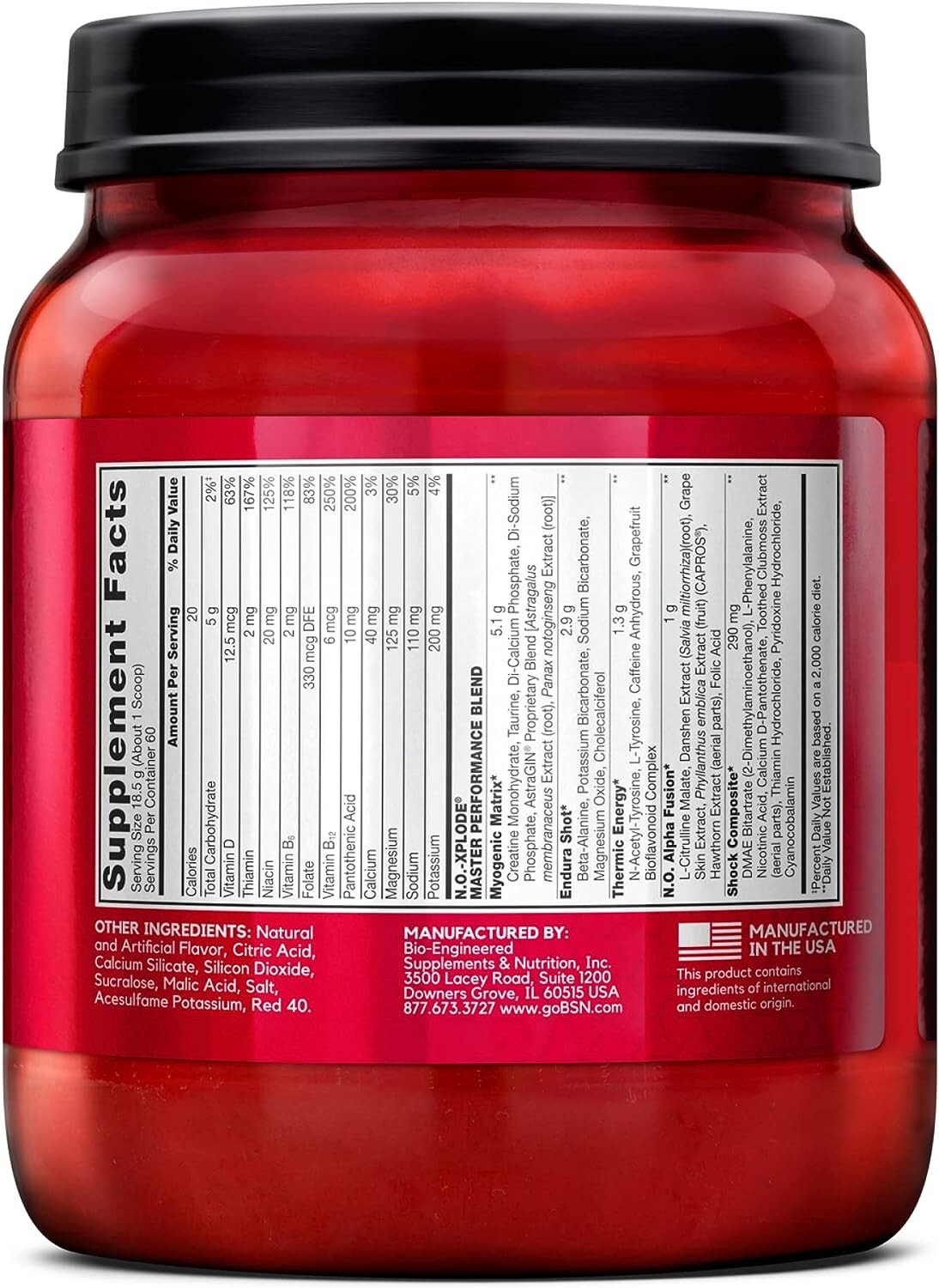 BSN N.O.-XPLODE Pre Workout Powder, Energy Supplement for Men and Women with Cre