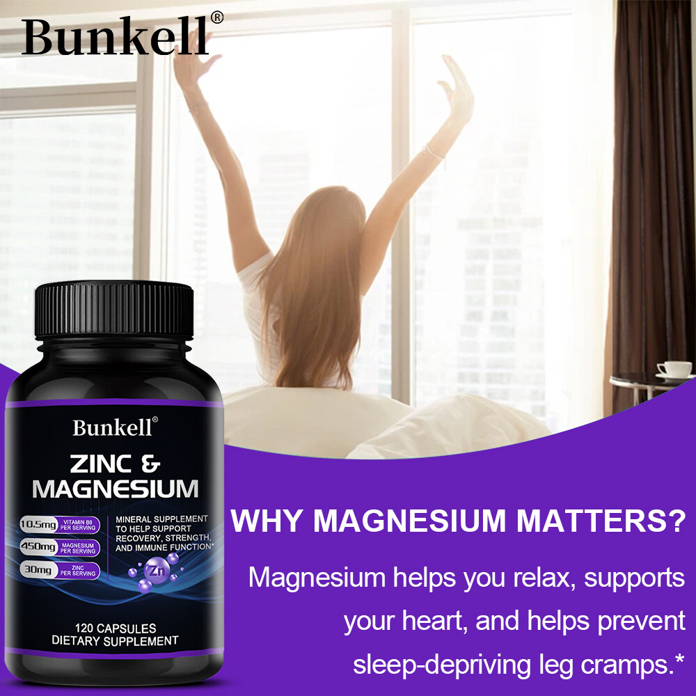 Zinc Magnesium Vitamin B6 Fast Recovery Stress Support Better Sleep 30/60/120ct