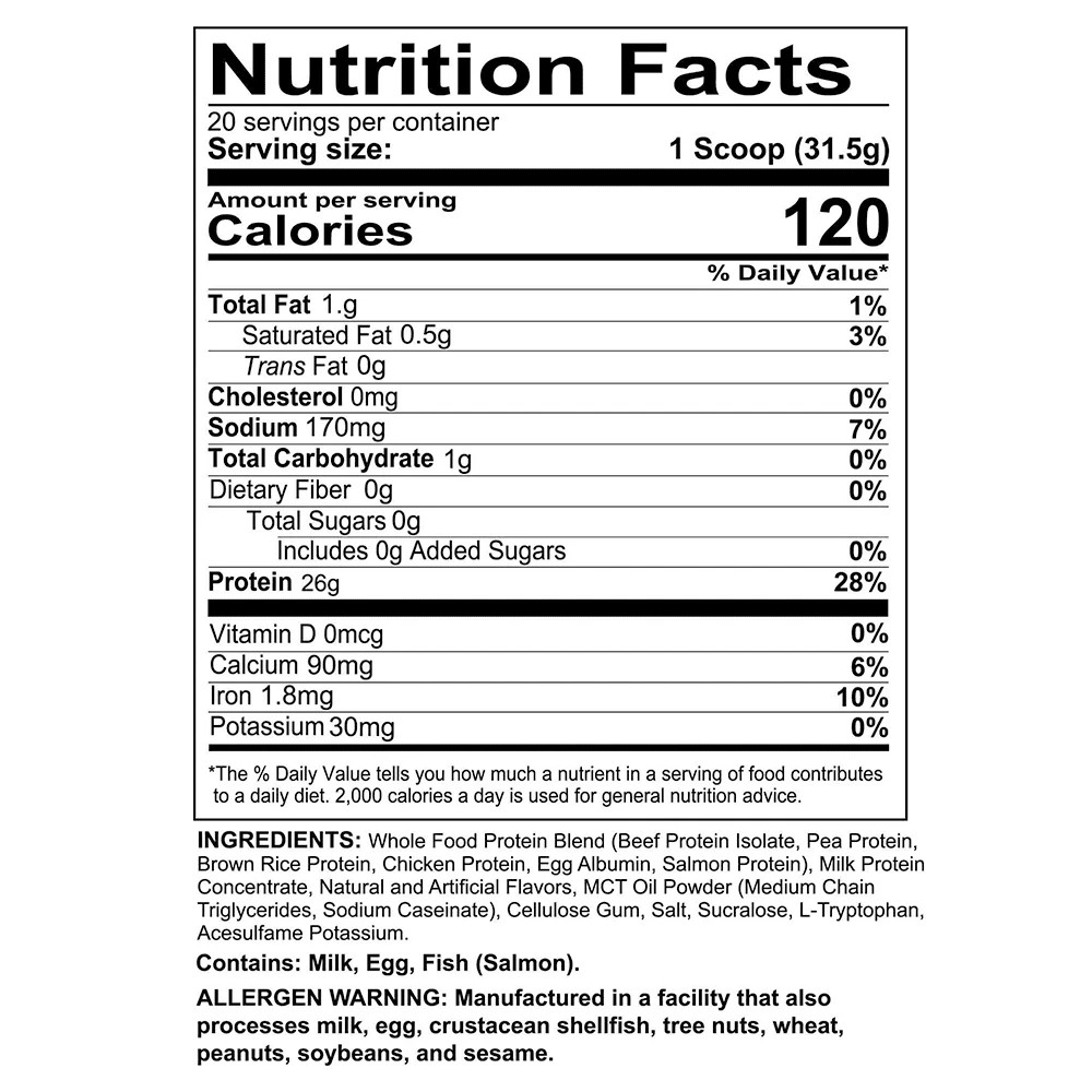 REDCON1 MRE Lite Whole Food Protein Powder, Vanilla Milkshake, Whey & Lactose