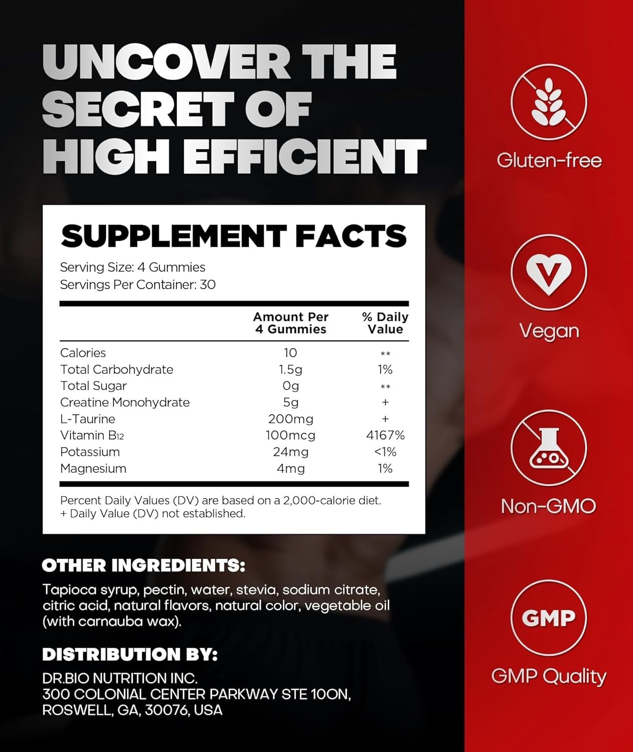 Instant Boost Creatine Monohydrate Gummies, Complex Creatine. Exp-09/2027