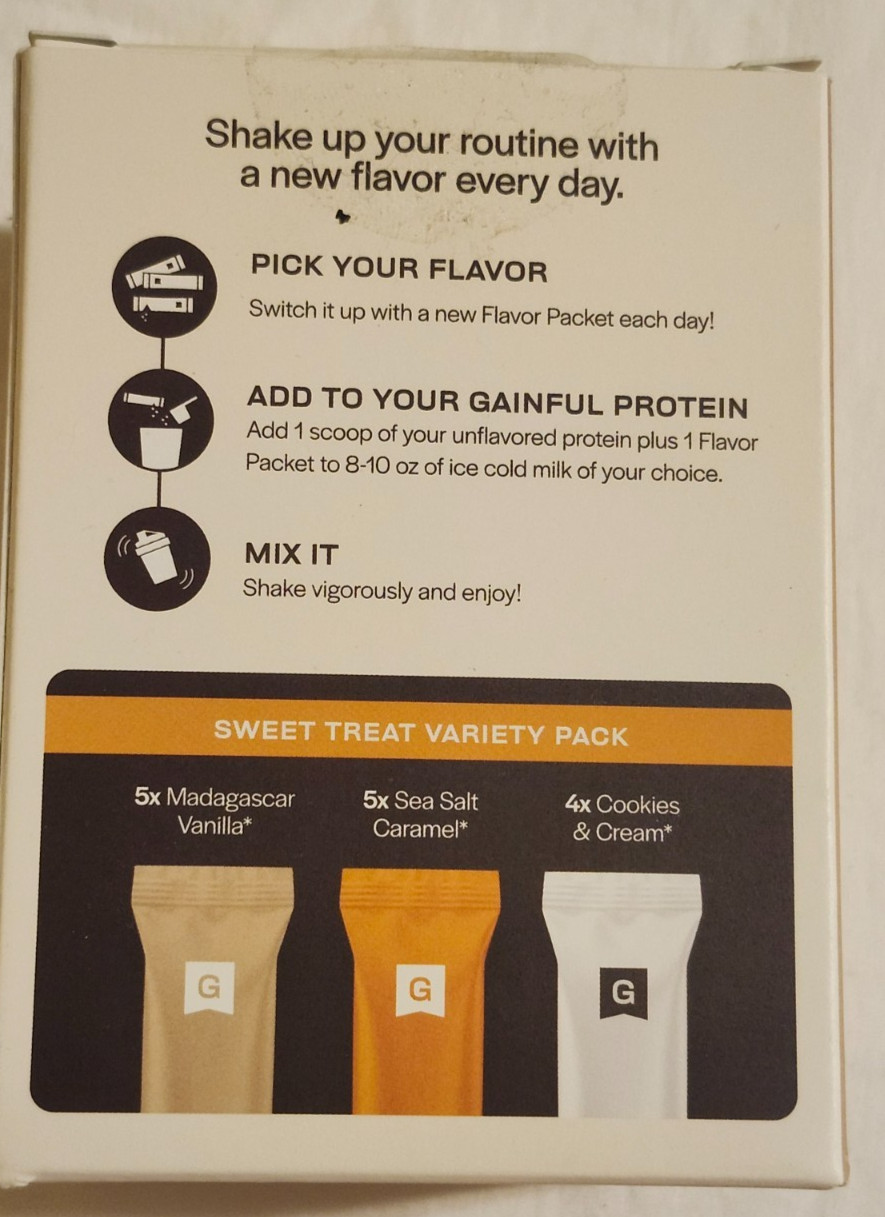 Gainful Protein Flavor Packets-13 Count-Cookies & Cream/Sea Salt Caramel/Vanilla