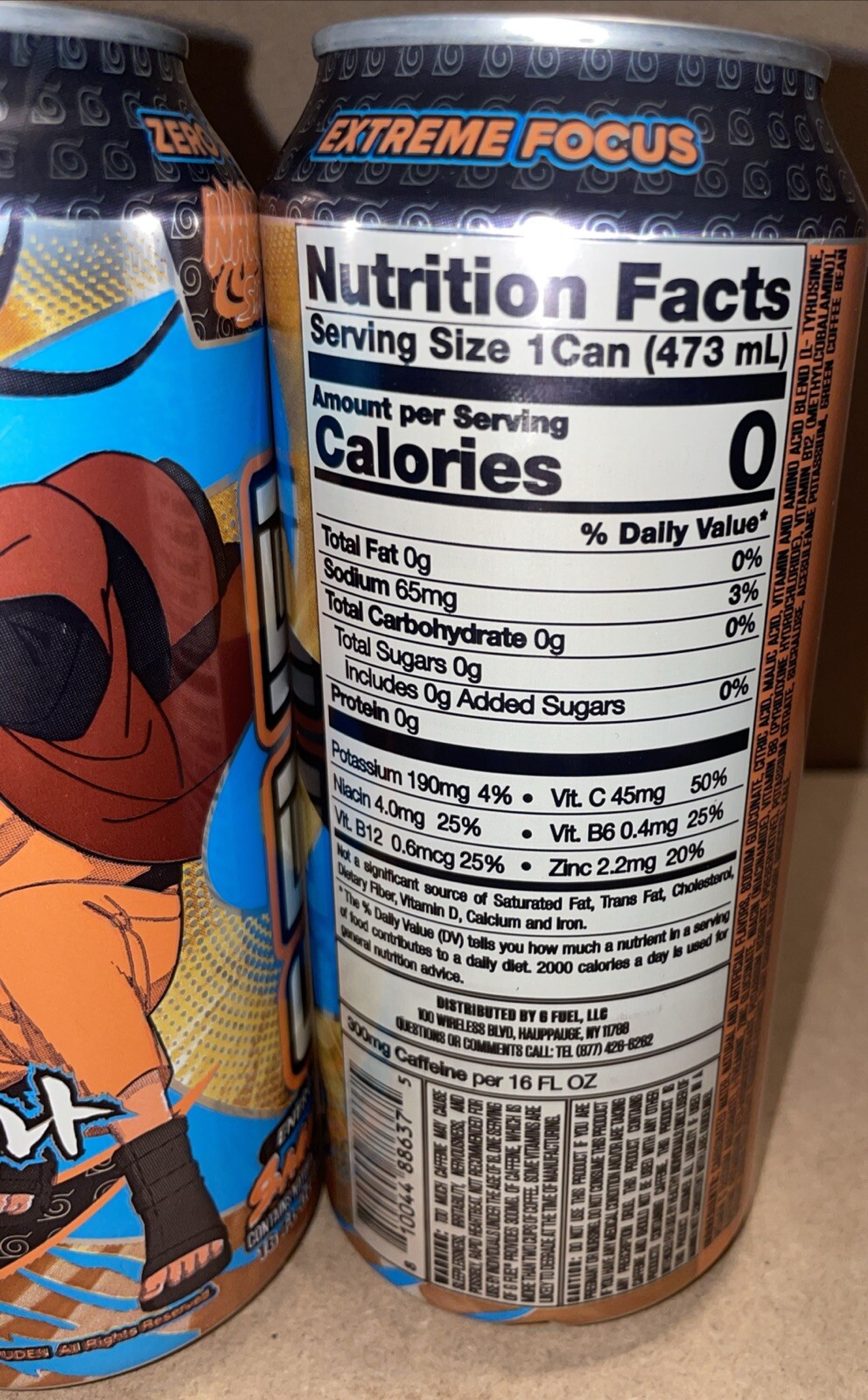 GFUEL Saga Mode Naruto Anime Ninja Energy Drink limited Edition 16oz 2 Cans