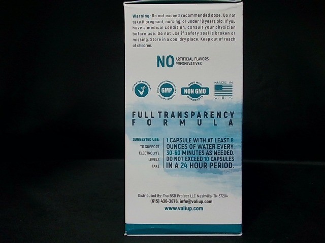 VALI Electrolyte Salts Rapid Oral Hydration Replacement Support – 120 Veg. Caps