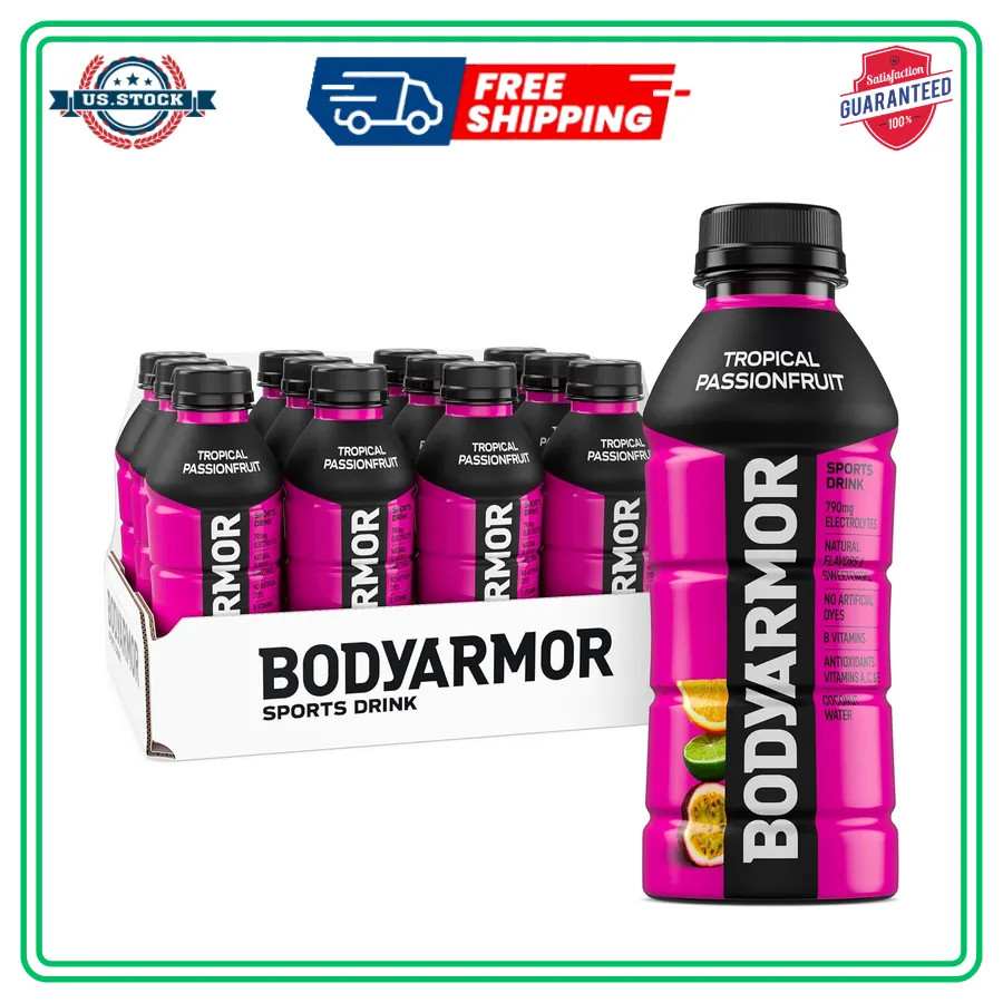 BODYARMOR Sports Drink Strawberry Banana 16 Fl Oz Bottles 12 Pack Hydration