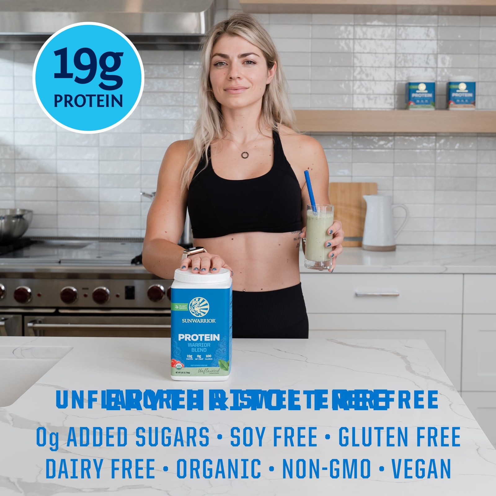 Sunwarrior Warrior Blend Plant Based Protein 30 Servings Vegan Clean Protein